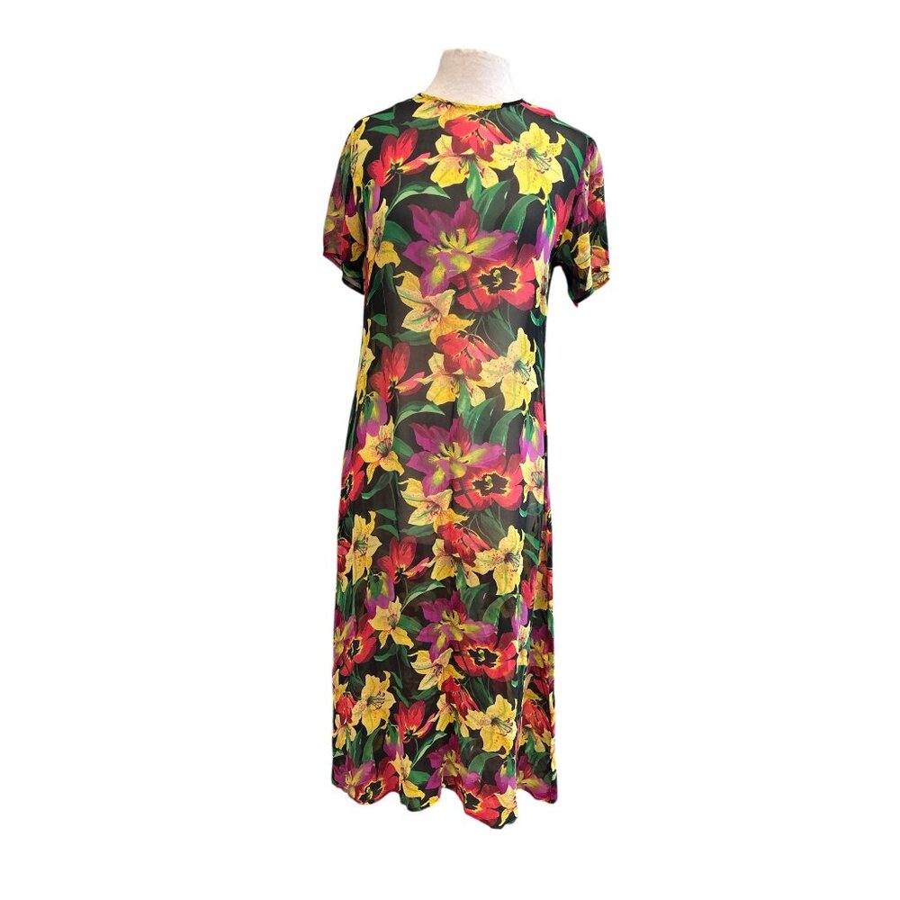 Galinda 100% Silk Floral Maxi Dress Women’s Size 10 – Multicolor